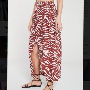 Warehouse Zebra Wrap Beach Maxi Skirt